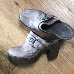 Leather Born clogs
